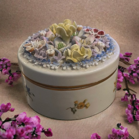 Vintage German Powder Jar / Trinket Box - Picture 7 of 10